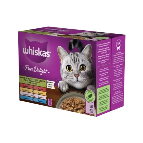 WHISKAS ALUTASAK 12 PACK HALAS-HÚSOS CASSEROLE ÍZESÍTÉSBEN MACSKÁK RÉSZÉRE 85 G 85 g