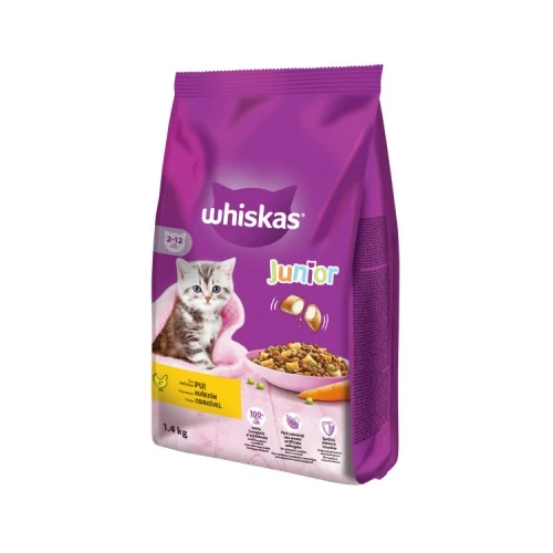 whiskas száraz macskaeledel kölyök macskák részére csirke ízesítéssel 1,4 kg 1.4 kg