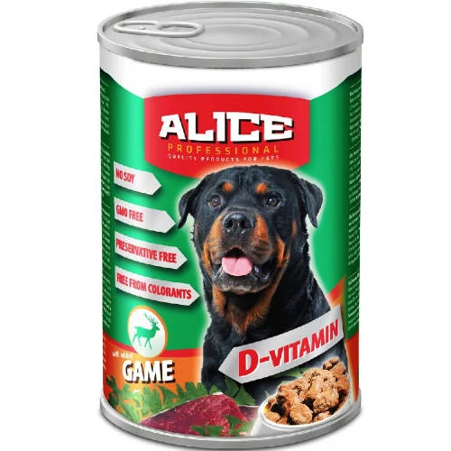 Alice Professional Dog konzerv - vad (1240g) nedves eledel kutyák részére