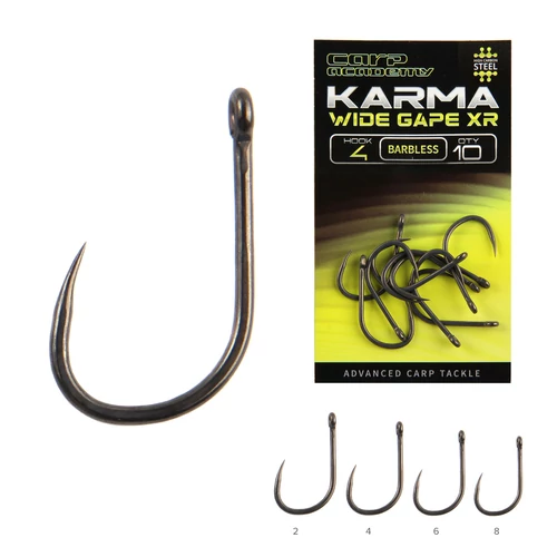 CARP ACADEMY KARMA Wide Gape XR BARBLESS 4  10db/cs
