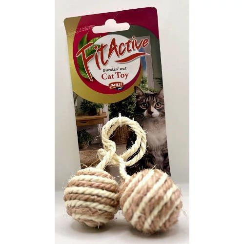 Fitactive 2 Balls on a Rope - kötél játék (labda) macskák részére (Ø4.5cm)