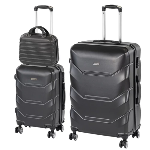 TraveLux Max IX gurulós bőrönd szett fekete