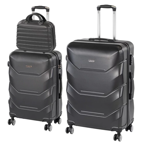 TraveLux Max X gurulós bőrönd szett fekete