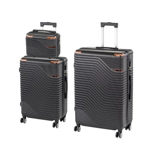 TraveLux Urban XX gurulós bőrönd szett fekete