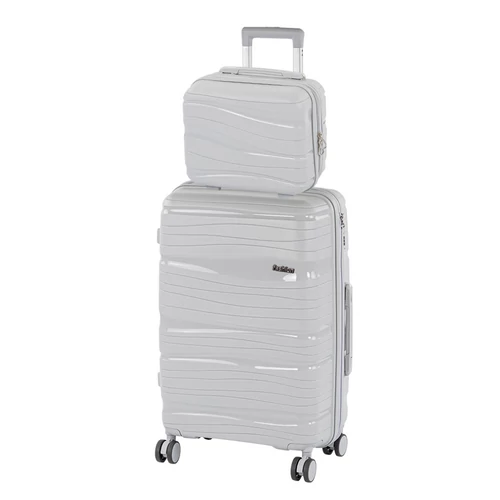 TraveLux Voyager III gurulós bőrönd szett szürke