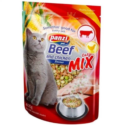 Panzi Cat-Mix Adult (marha,csirke) száraztáp - Felnőtt macskák részére (400g)