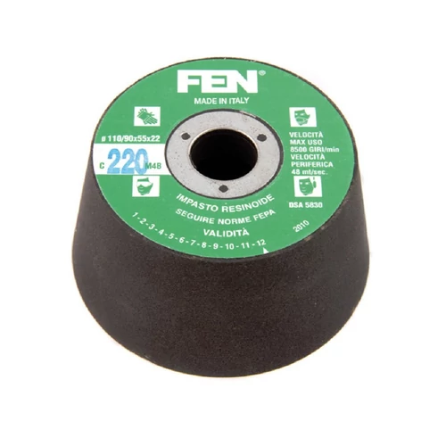 FEN 110x55mm P36 fazékkő tárcsás csiszológépekhez, fém, befogás 22,2mm FK P36