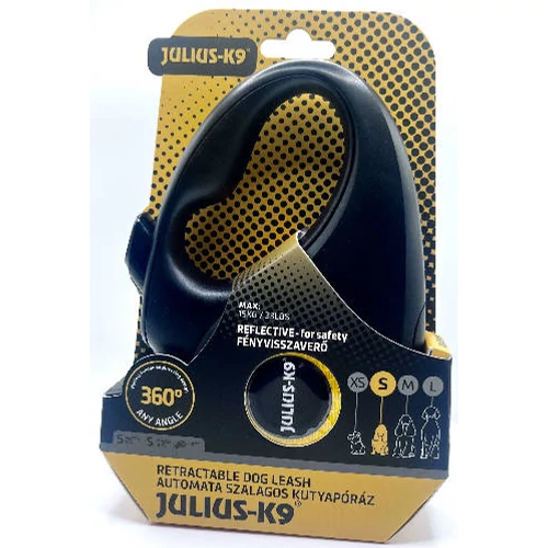 JK9 Retractable Dog Leash -  automata szalagos póráz (neon narancs) kutyák részére (S) 5 méter