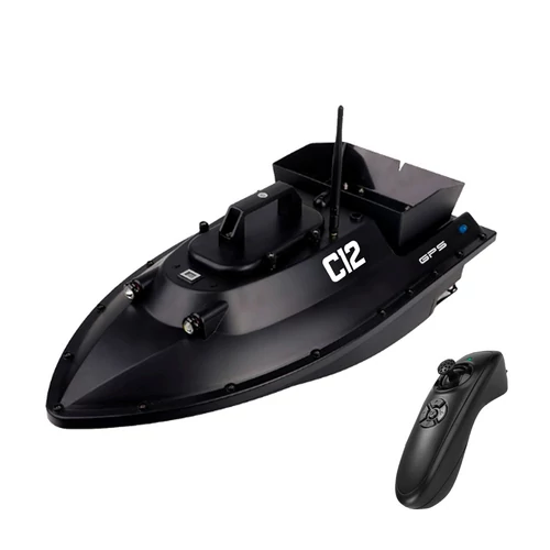 Etetőhajó C12 GPS hátrakidobós fekete