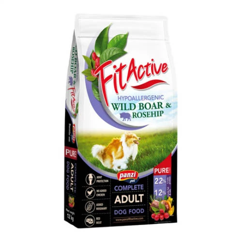 FitActive PURE Hypoallergenic Wild boar -Rosehip - száraztáp (vaddisznó,csipkebogyó) felnőtt kutyák részére (12kg)
