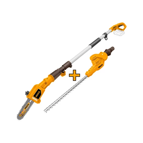 INGCO Akkus magassági sövény 460 mm és ágvágó 200 mm 0-400 mm 20 V (1 x 2,0 Ah akku + töltő)
