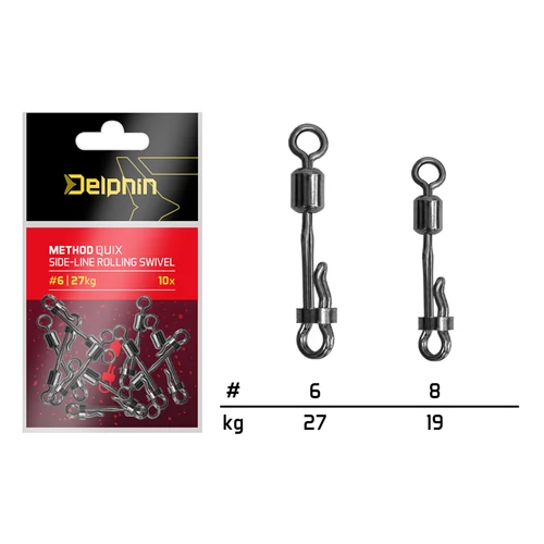 Delphin Method QuiX oldalvonalas forgókapocs / 10 db - #8/19kg