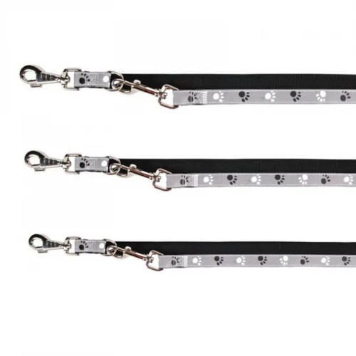 Trixie Reflect fényvisszaverő póráz, tappancsos szürke/fekete XS-S2m/15mm