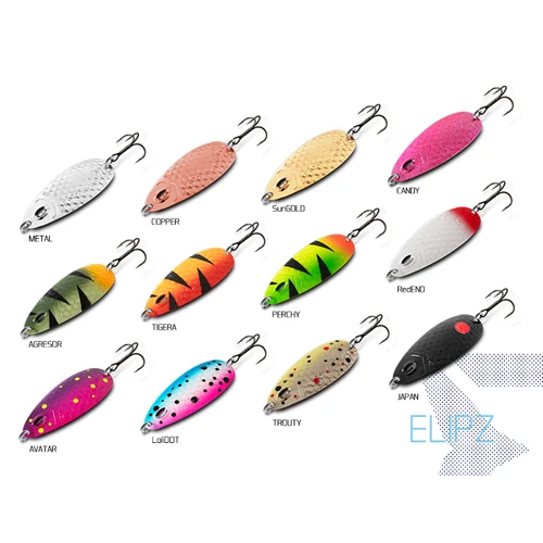 Delphin ELIPZ FullSCALE támolygó kanál - 12g TIGERA Hook #2