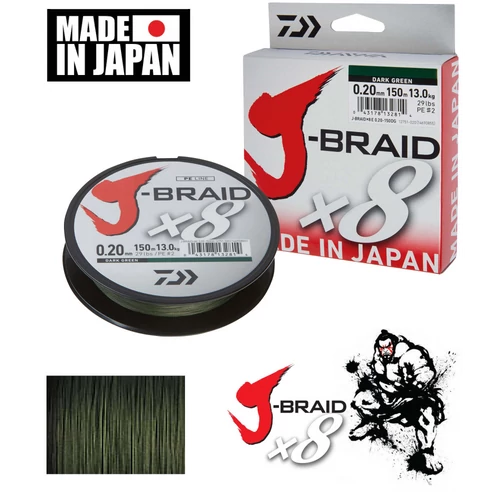 Daiwa J-Braid X8 0.24 mm-150m d. green