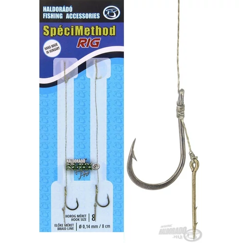 HALDORÁDÓ SpéciMethod Rig - profi előkötött csalitüskés horogelőke 10 mm-es csalitüskével 8-as horoggal