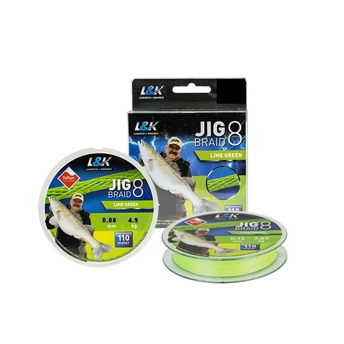 ZSINÓR L&K JIG BRAID 0,08MM 4.9 KG 110M LIME GREEN