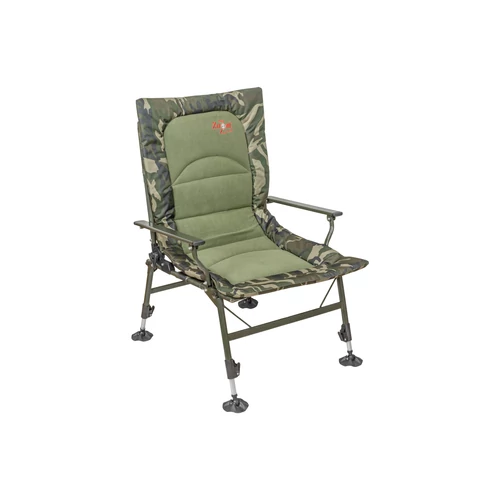 Carp Zoom CZ Összkomfortos horgász fotel, 63x60x38/100 cm, Camou/Fleece