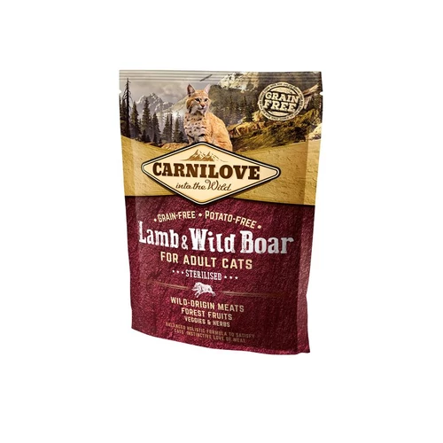 Carnilove Cat Adult Lamb & Wild Boar Sterilised-  Bárány & vaddisznó Hússal 400g