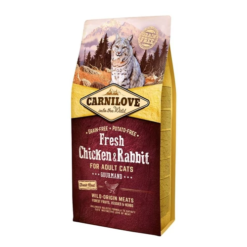 Carnilove Fresh Adult Cat Chicken & Rabbit Gourmand-  Csirke és Nyúl Hússal 6kg