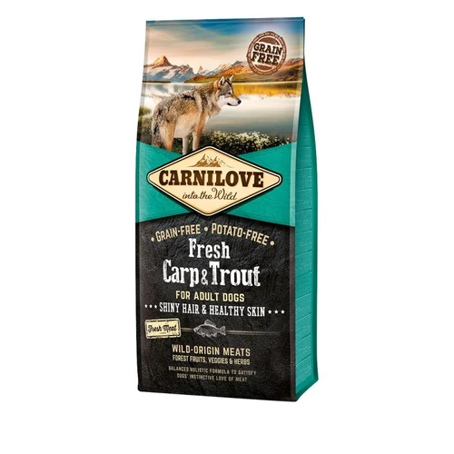 Carnilove Fresh Adult Dog Carp & Trout Hair & Healthy Skin- Ponty & Pisztráng  Hússal 12kg