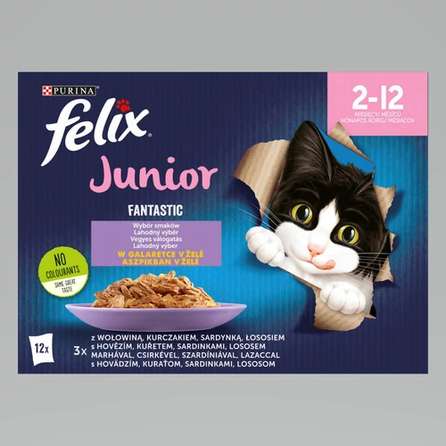 Felix Fantastic Multipack Junior Vegyes Válogatás Aszpikban 12x85g