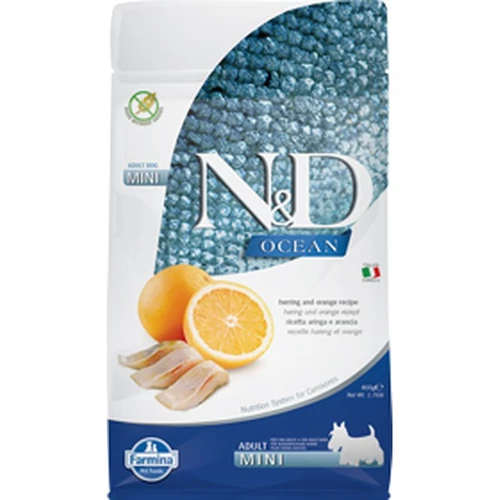 N&D Dog Ocean hering&narancs adult mini 800g