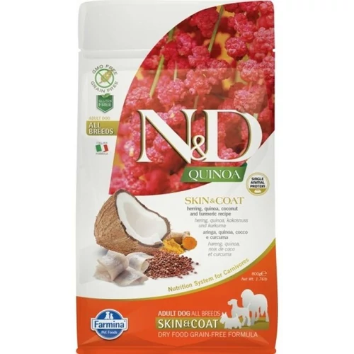 N&D Dog Quinoa Skin&coat hering&coconut adult mini 800g