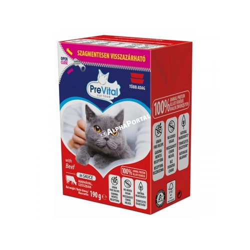 Prevital Tetra Pack nedves macska eledel marha 190gr