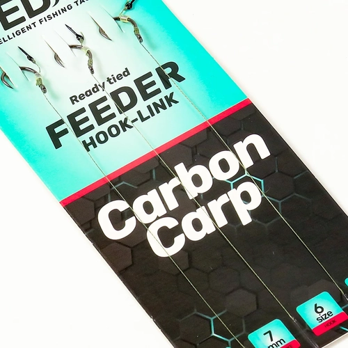 SEDO Carbon Carp Feeder előkötött Feeder előke 10-es 0.10mm fonott damil - 7mm tüske