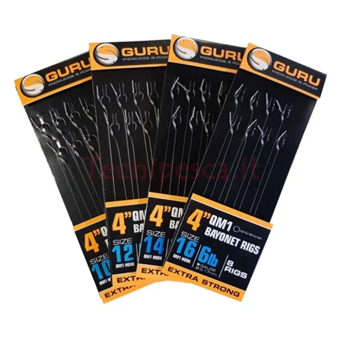 GURU QM1 Bayonet Ready Rigs 4"(10 cm) - 10 QM1 - 12lb/0,25mm