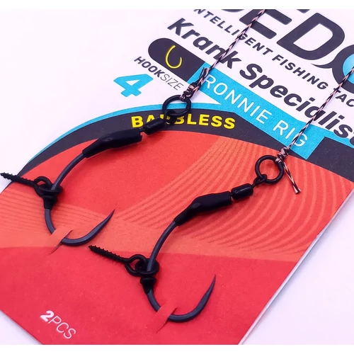 SEDO Krank Specialist Barbless Ronnie Carp rig Előkötött bojlis előke 4