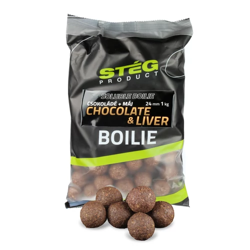 Stég Product Soluble Boilie 24mm Chocolate&Liver 1kg