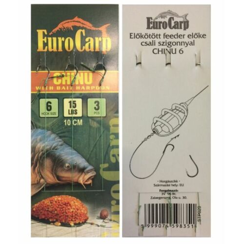Eurocarp Előkötött feeder előke csaliszigonnyal Chinu-6; 10 cm; 15 lbs
