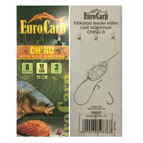 Eurocarp Előkötött feeder előke csaliszigonnyal Chinu-8; 10 cm; 12 lbs