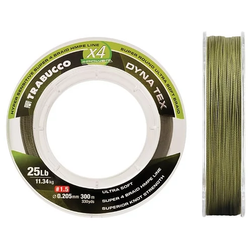 Trabucco Dyna-Tex X4 Power Moss Green 300 m 0,435 mm fonott zsinór