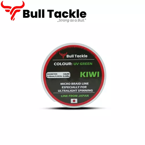 Bull Tackle - Kiwi pergető fonott zsinór UV zöld 150 m - 0.08 mm
