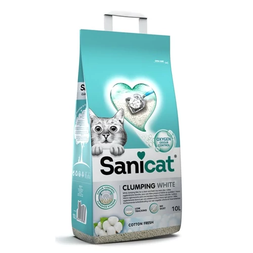 Sanicat macskaalom Clumping White Cotton fresh csomós. fehér bentonit 10l