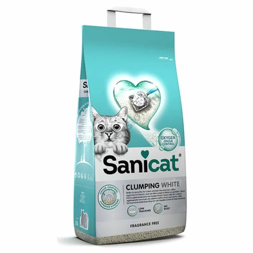 Sanicat macskaalom Clumping White illatment. csom. bentonit 10l