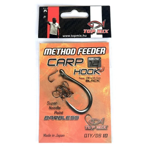 TOP MIX Method Feeder Carp Hook Barbless #12