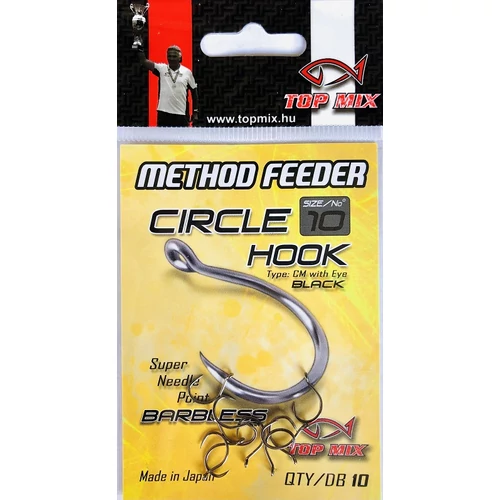 Top Mix Method feeder Circle Barbless hook #10