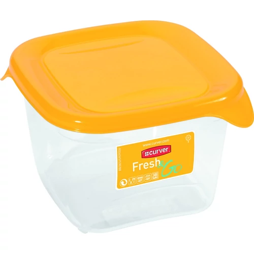 CURVER "FRESH&GO" SZÖGLETES ÉTELTARTÓ 0.45L - Transzparens/narancssárga