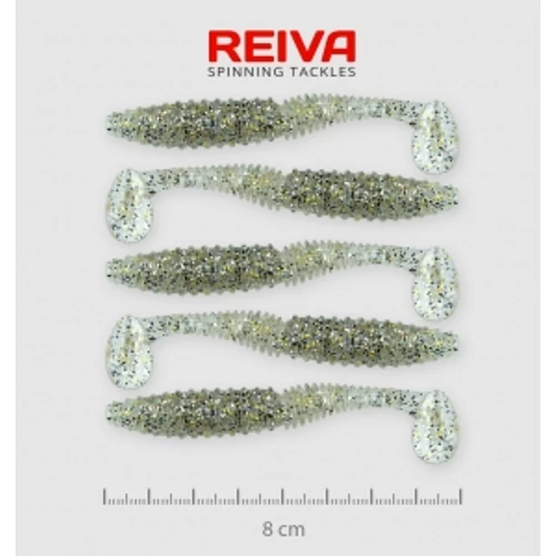 Reiva Zander Power Shad 8cm 5db/cs /Ezüst-Flitter/ (9901-807)