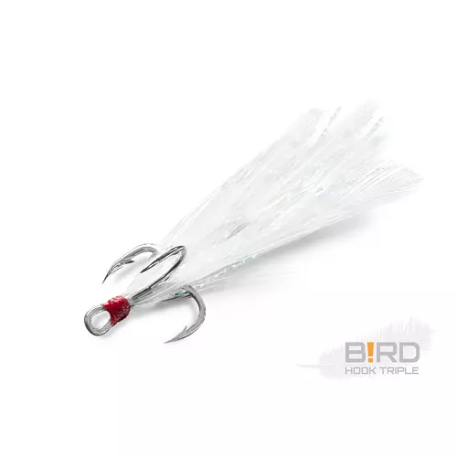 Delphin B!RD Hook TRIPLE / 3db - fehér tollak #8
