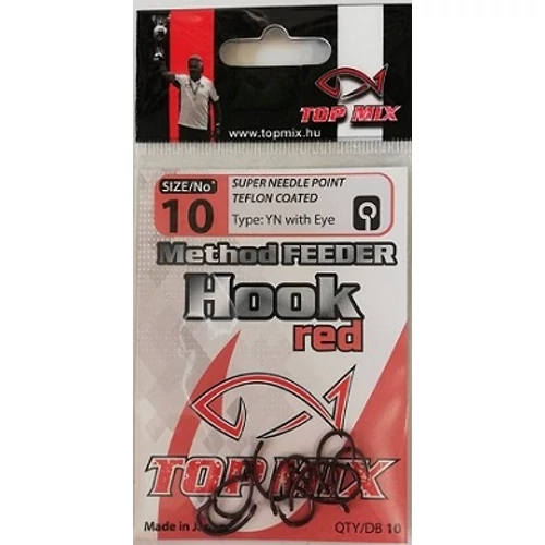 TOP MIX Method Feeder horog #10, vörös