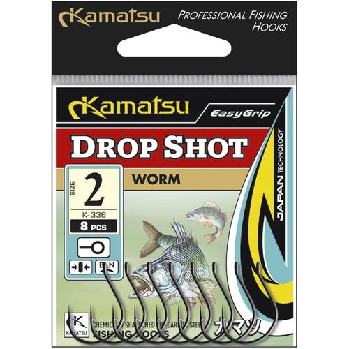 Kamatsu kamatsu worm drop shot 4 black nickel ringed
