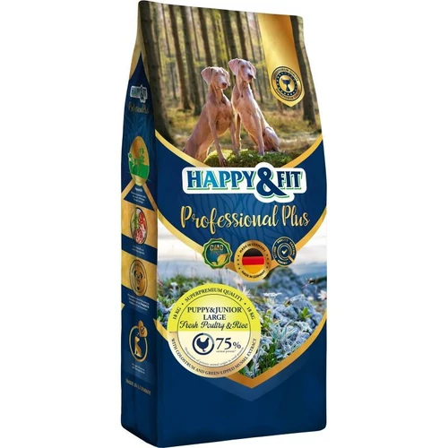 Happy&Fit Professional Plus Puppy&Junior Fresh Poultry&Rice Large 18kg