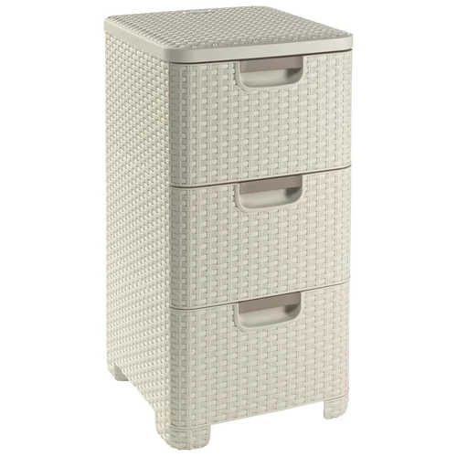 CURVER "STYLE" RATTAN 3 FIÓKOS SZEKRÉNY - Krém