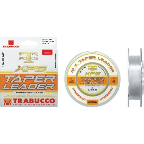 TRABUCCO T-FORCE XPS TAPER  LEADER 10*15m 0,26-0,57mm, kónuszos távdobó előke