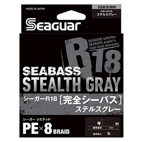 SEAGUAR R18 KANZEN SEABASS STEALTH GRAY 150M 1.2GOU